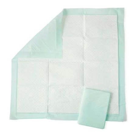 Medline Medline Deluxe Disposable Fluff and Polymer Underpads, 36" x 36", Green, 50/Case MSC282070LB